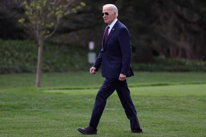 O presidente dos EUA, Joe Biden. Senadores democratas pedem que Biden promova um Estado palestino - (crédito: Kevin Dietsch / GETTY IMAGES NORTH AMERICA / Getty Images via AFP)