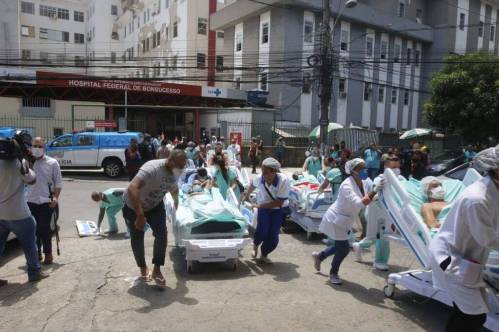 Incêndio atingiu o Hospital Federal de Bonsucesso, na zona norte do Rio de Janeiro, em 27 de outubro de 2020. Créditos: Coren/RJ